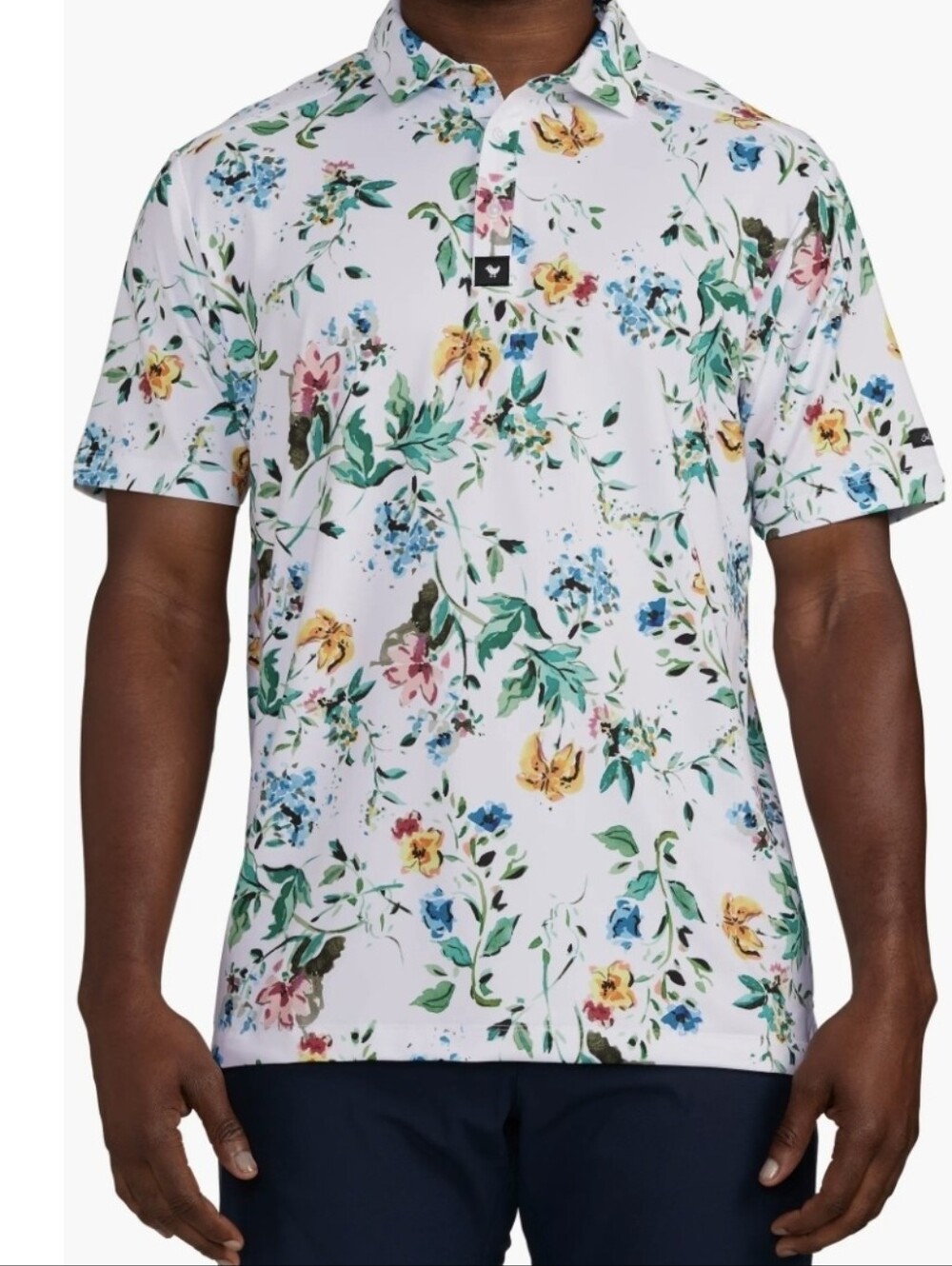 Bad Birdie Poetic Justice Floral Short-Sleeve Performance Stretch Golf Polo